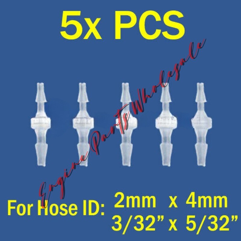 5X Plastic 3/32″ x 5/32″ in 2mm to 4mm Tube Hose Barb Fitting Reducer Connector