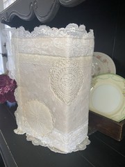 Handmade Lace Prayer book Junk Journal Antique Photo Embellished Chunky/HUGE!!