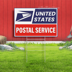 United States Postal Service Indoor Outdoor Yard Sign with metal stakes