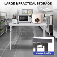 Stainless Steel NSF Commercial Kitchen Work Food Prep Table Single Tier Foldable
