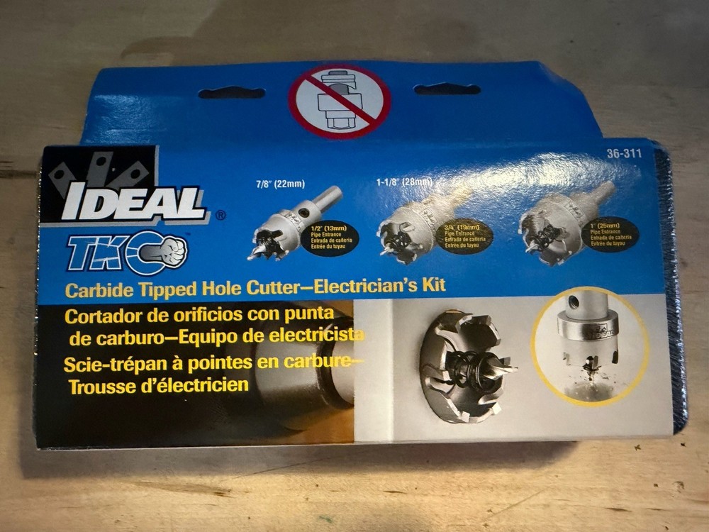 IDEAL Electrical 36-311 4-Piece TKO Carbide-Tipped Hole Cutter Kit