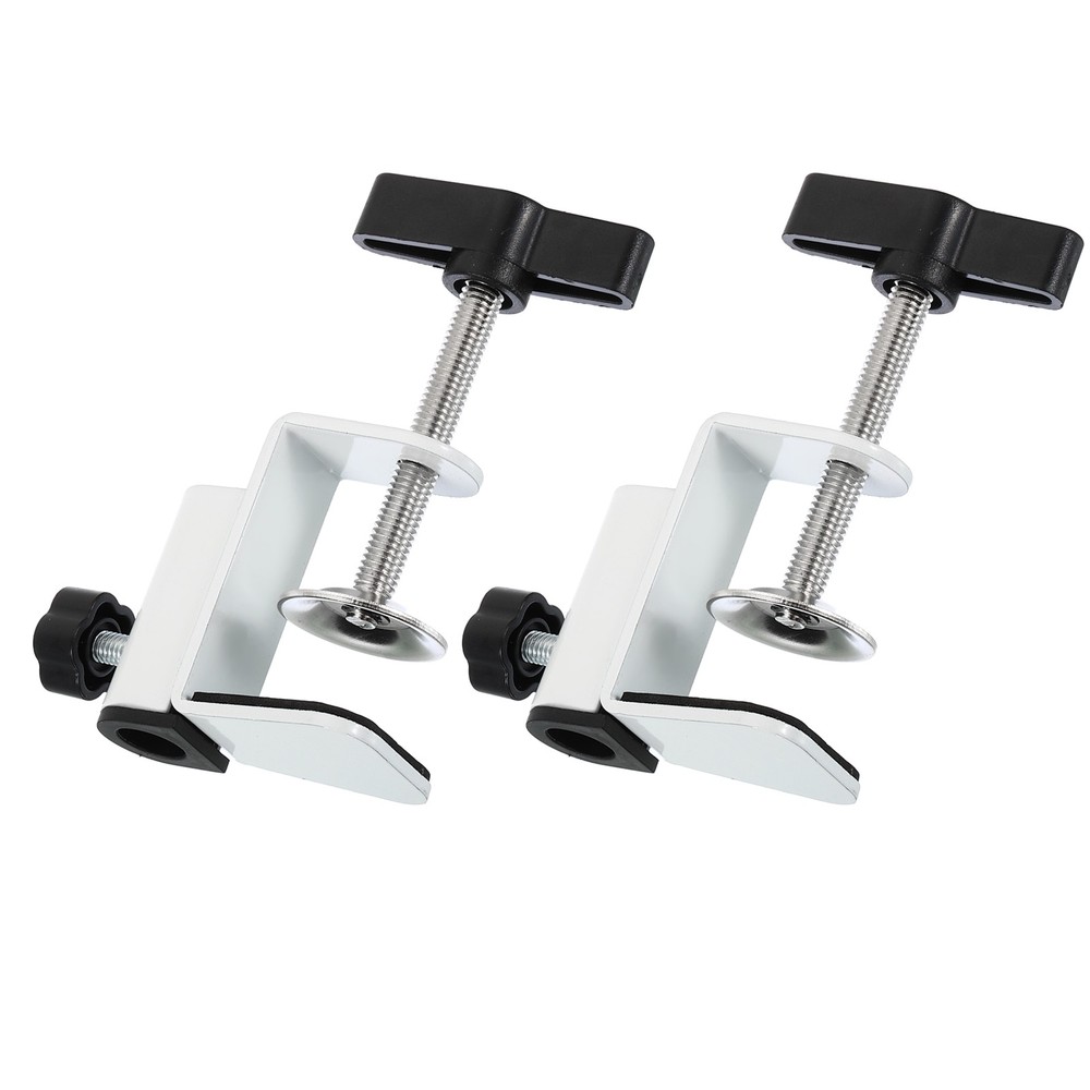 2PCS 0.49″ Hole Dia Universal C-Clamp White