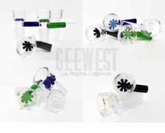 14mm 2 Inch Star Screen Glass Slide Bowl – Green Blue Clear