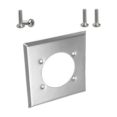 2 Gang Single Hole Receptacle Wall Plate W/ 4 Screws for 14-50R Hubbell HBL9450A