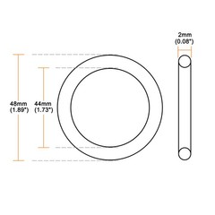 10 x O-Rings Nitrile Rubber 44mm x 48mm x 2mm Seal Rings Sealing Gaskets