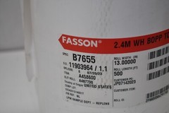 Fasson General Purpose Permanent Acrylic Adhesive Roll 2.4 Mil x 13″ W x 500′ L