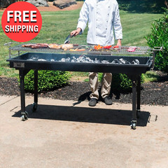 Heavy-Duty Outdoor Portable Charcoal Grill w/ Removable Legs and Cover 60″ Steel