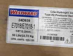 WESTWARD 24D939 Stick Electrode, Carbon Steel, 14” X 1/8”, 50-LBS (E7018)