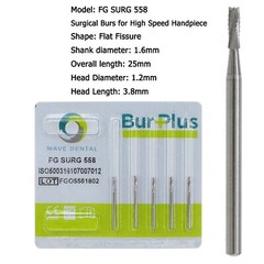 Wave Dental Surgical Carbide Burs Round 557 557L 702 4 6 Long High Speed FG 25mm