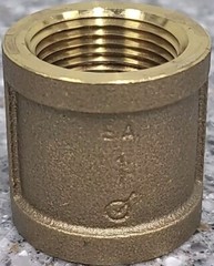 BRASS 1″ FNPT BRASS COUPLING Lead Free