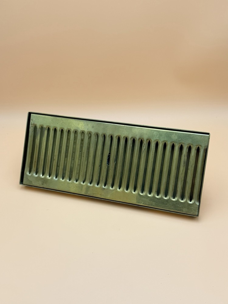 Brass Polished | 5″ X 12” X 3/4″ Surface Mount Drip Tray With Drain