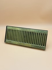 Brass Polished | 5″ X 12” X 3/4″ Surface Mount Drip Tray With Drain