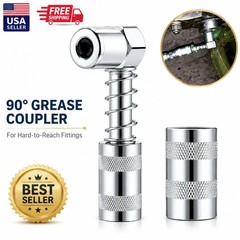 90 Degree Grease Coupler Fitting Tool Quick Connect Grease Gun Adapter Car Truck