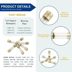 500mA 0.5A Amp GMA Glass Fuses, 5x20mm 0.20 x 0.79inches, Fast-Blow, Fast Act…