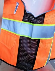FX Three Tone High Visibility Reflective BLACK Safety Vest (Small-4XL)