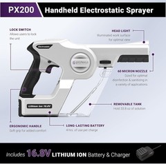 Protexus PX200ES Cordless Electrostatic Handheld Sprayer 16.8V Evaclean