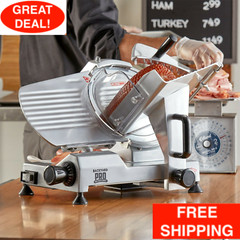 10″ Manual Gravity Feed Meat Slicer Semi-Automatic Commercial Machine 1/5 HP