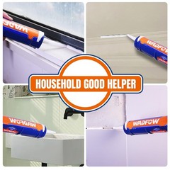 WADFOW Caulking Gun, No Drip Caulk Gun,9″ Free Hand Blue and Orange
