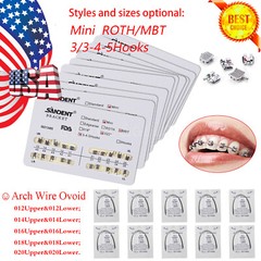 10-100 Packs Dental Orthos Brackets Braces MINI Roth.022 Hook345 /Arch Wire mx