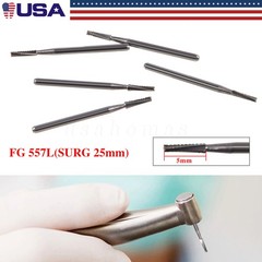 5 piezas Fresas de carburo para cirugía dental 25 mm de longitud FGOS FG-557XL