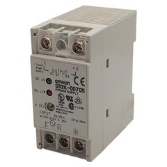 Omron S82K-00705 Power Supply, 100-240VAC In, 1.5A 5VDC Out, DIN Rail