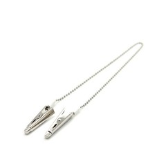 10 Pcs Premium Dental Bibs Clip Napkin Holders Metal White Chain Crocodile