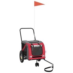 Pet Bike Trailer Red and black Oxford fabric, iron, PVC Medium