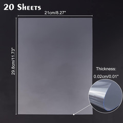 20 Pcs Clear PVC Plastic Sheets 8.25×11.75 Inch for Crafts and Displays