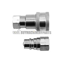 2X Set 1/4″ Body 1/4″ NPT Poppet Pioneer Style Hydraulic Quick Connect Coupler