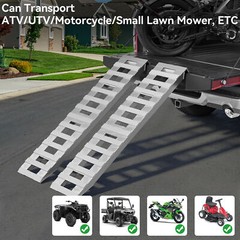 60”x12” Aluminum Trailer Ramps 6000LBS Car Trailer Truck Hook End 2 Ramps US