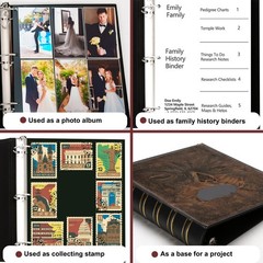 Vintage Leather 3 Ring Binder 1 Inch – Fits 8.5″ x 11″ – Dark Green D Ring Organ
