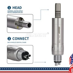 Dental 1:1 LED Low Speed Air Motor Handpiece Internal E-type 4 Holes SANDENT fo