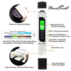HoneForest Water Quality Tester Accurate and Reliable TDS Meter EC Meter & Te…