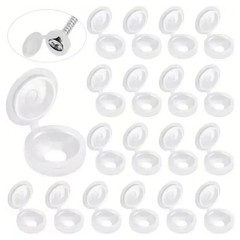 100 Pcs Black Hinged Screw Cover Caps – Snap Flip Tops w/ Washers Small