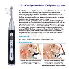 AZDENT Dental Wireless LED PRO105 Curing Light Lamp 1 Second Curing High