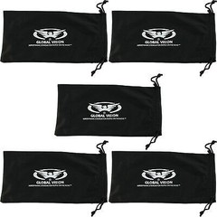 5 BLACK Microfiber Pouch Bag Case for Sunglasses Eyeglasses iphone new