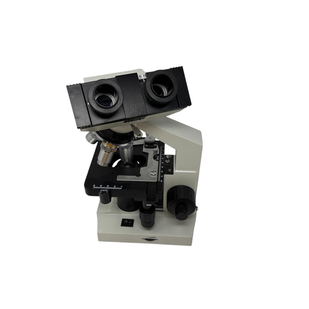 OMAX Binocular Compound Microscope w/ Mechanical Stage 4 Objectives 40x–1000x