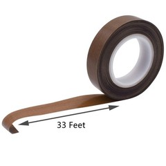 MISSYOUNG PTFE Coated Fabric Teflon Tape 0.5 inches x 33 feet x 5 mils, Brown