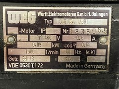 WEG ODG 534 T/391 Motor 3842218261 480V 0.4A 3PH 1680 RPM