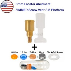 US Dental Zimmer Locator Abutment PA Dia=3.5mm 1-5mm Implant Retention Caps Tool