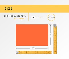DYMO LW 1744907 ORANGE 4XL 4×6 4″x6″ – (15) Rolls All-Purpose Labels – FREE SHIP