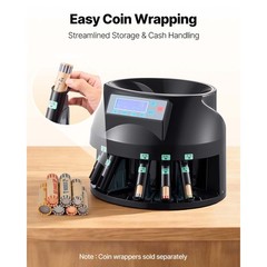 Uimoso USD Coin Sorter Coin Counter Wrapper and Roller 300 Coins/min LCD Display