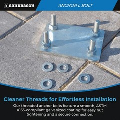 Sandbaggy 1/2″ x 8″ Threaded Concrete Anchor L-Bolts – Hot Dipped Galvanized
