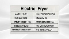 NEW 2.5 Gallon Electric Deep Fryer Model FY1 Counter Top Commercial Grade Single