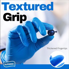 Supmedic Nitrile+ Disposable Gloves, 5 Mil X-Large, (Blue) X-large
