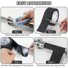 Black Rubber Grip Tape 1in x 16.5ft Ultra-Thin Ultra Strong Adhesive Anti-Slip