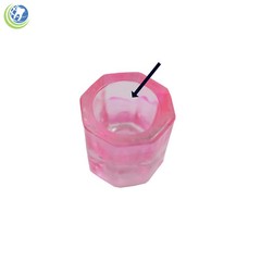 GLASS DAPPEN DISH PINK COATED ACRYLIC HOLDER CONTAINER DENTAL COSMETOLOGY 12/PCS