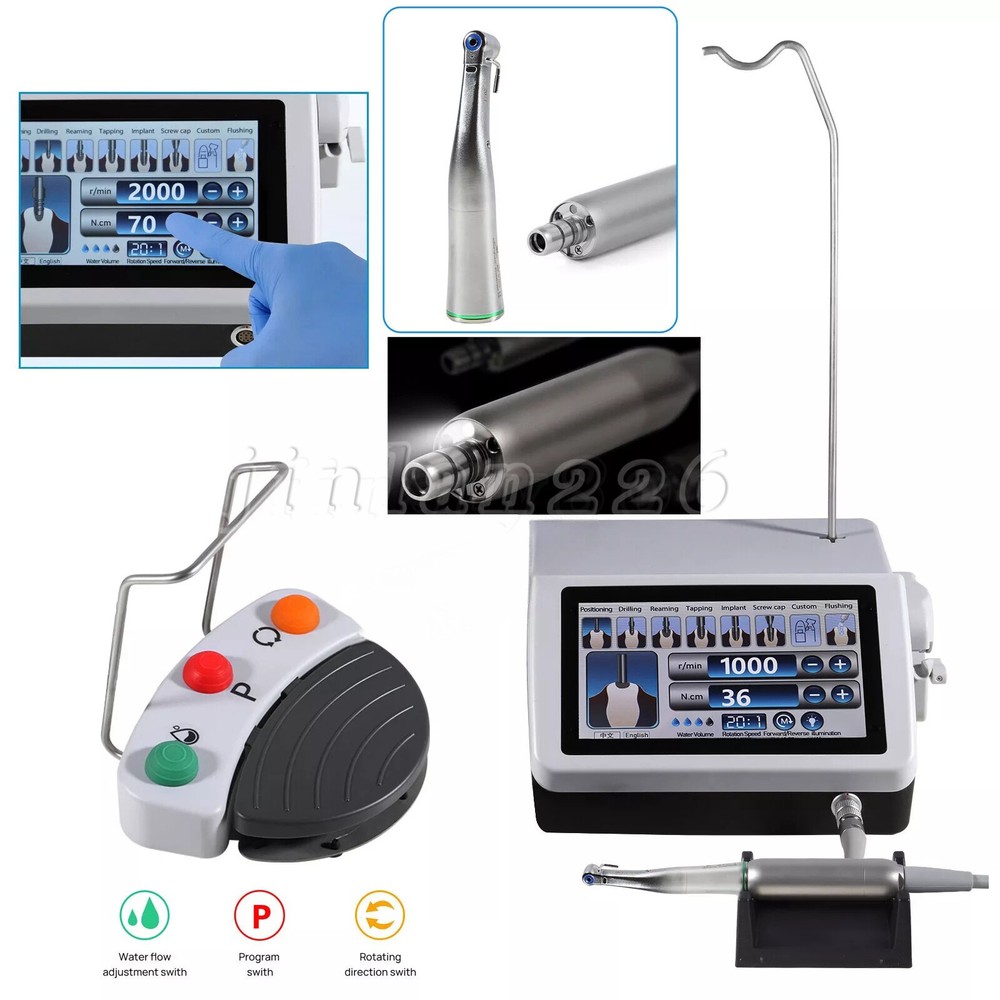Dental Implant Motor System 20:1 Handpiece /Ultrasonic Piezo Scaler 2*Bottles