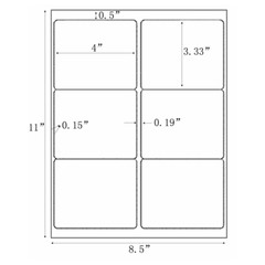 4″x3 1/3″ Laser Ink Jet Blank Address Shipping Labels Self Adhesive 6 per sheet