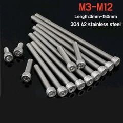 A2 Stainless Hex Socket Cap Head Screws Allen Key Bolt M3M4M5M6M8M10M12